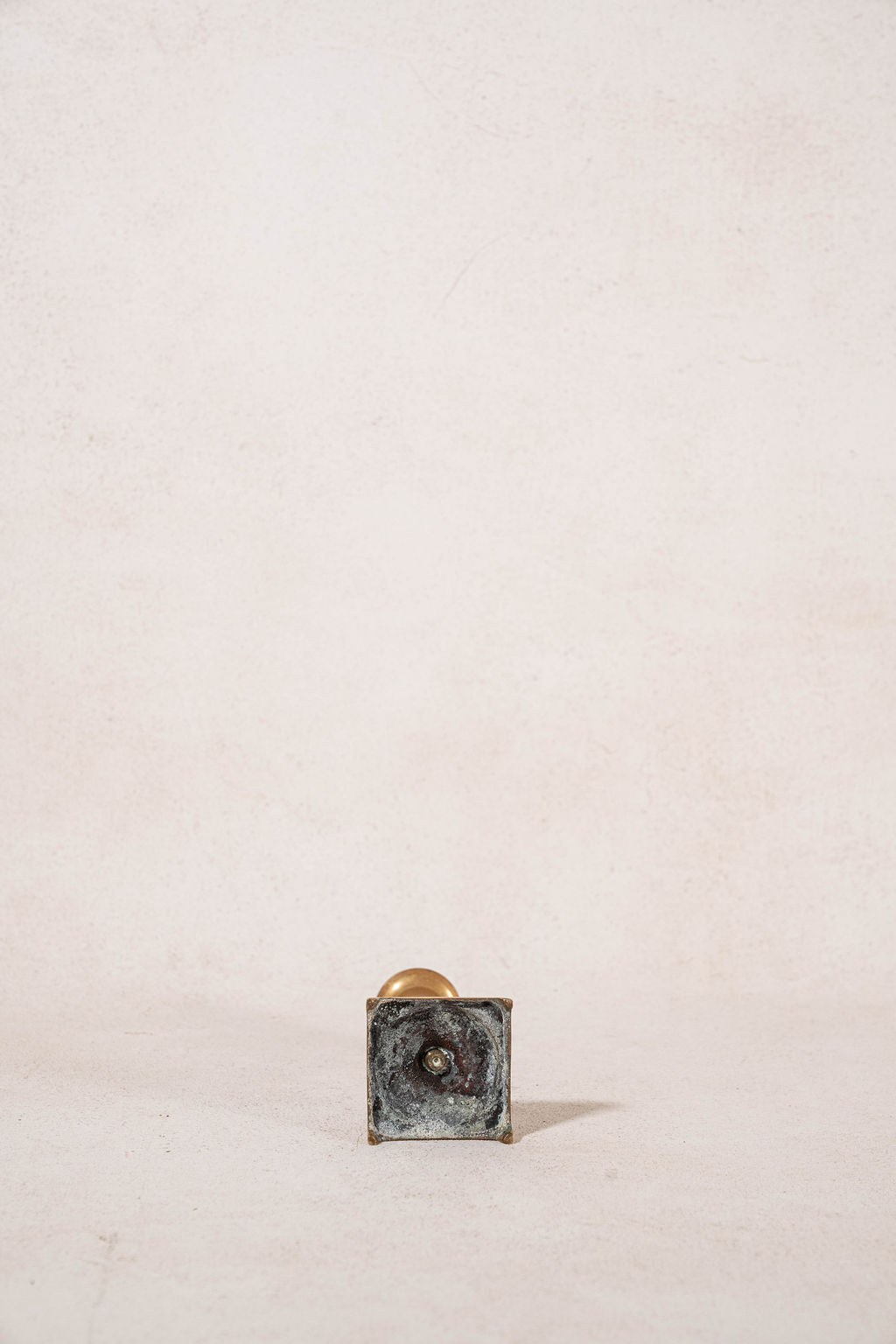 Vintage Brass Candlestick with Square Base