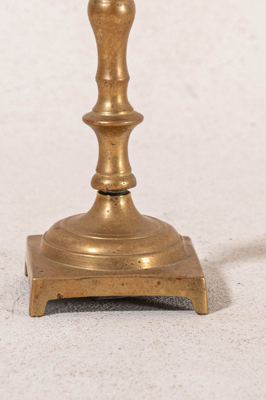 Vintage Brass Candlestick with Square Base