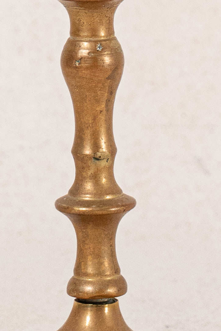 Vintage Brass Candlestick with Square Base