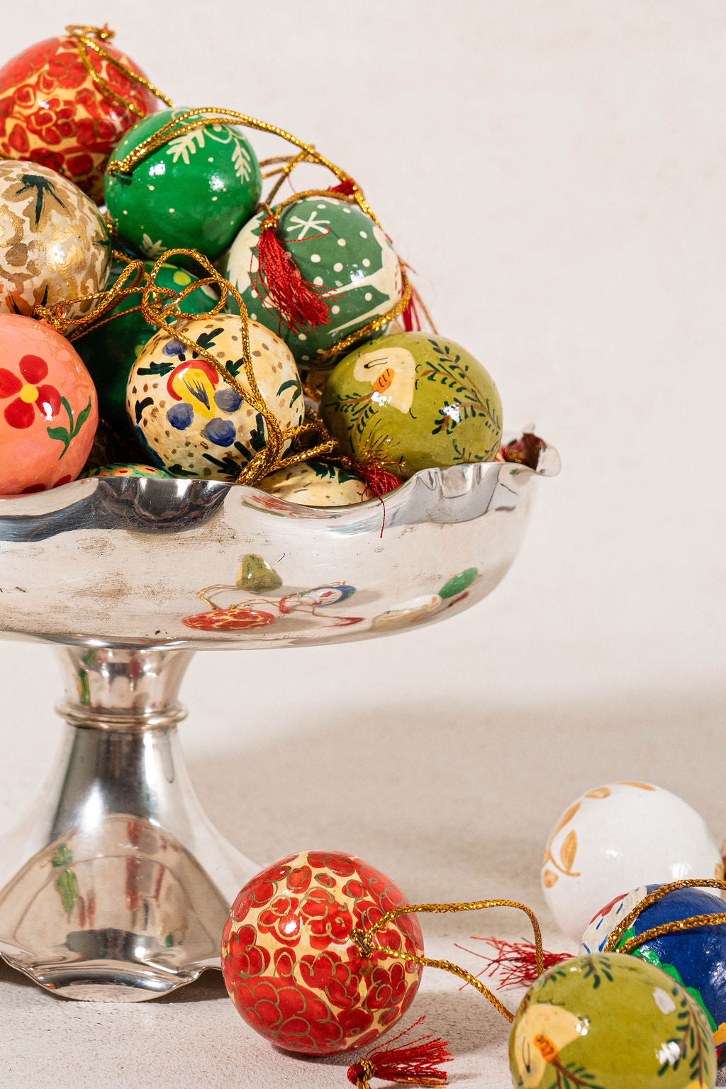 Petite Hand Painted Paper Mache Bulbs