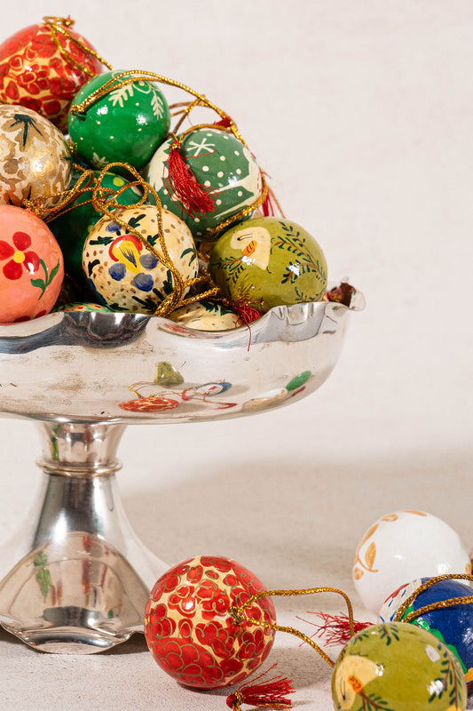 Petite Hand Painted Paper Mache Bulbs