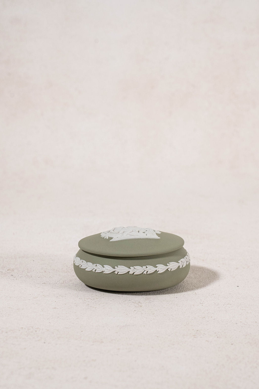 Wedgwood Sage Green Jasperware Lidded Oval Dish