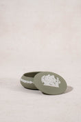Load image into Gallery viewer, Wedgwood Sage Green Jasperware Lidded Oval Dish

