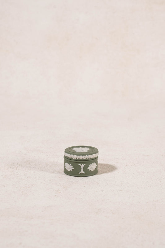 Wedgwood Sage Green Jasperware Circular Lidded Box