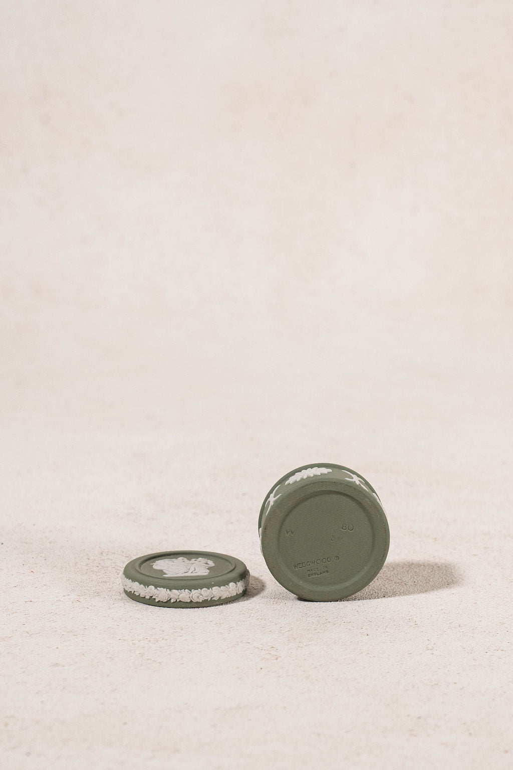 Wedgwood Sage Green Jasperware Circular Lidded Box