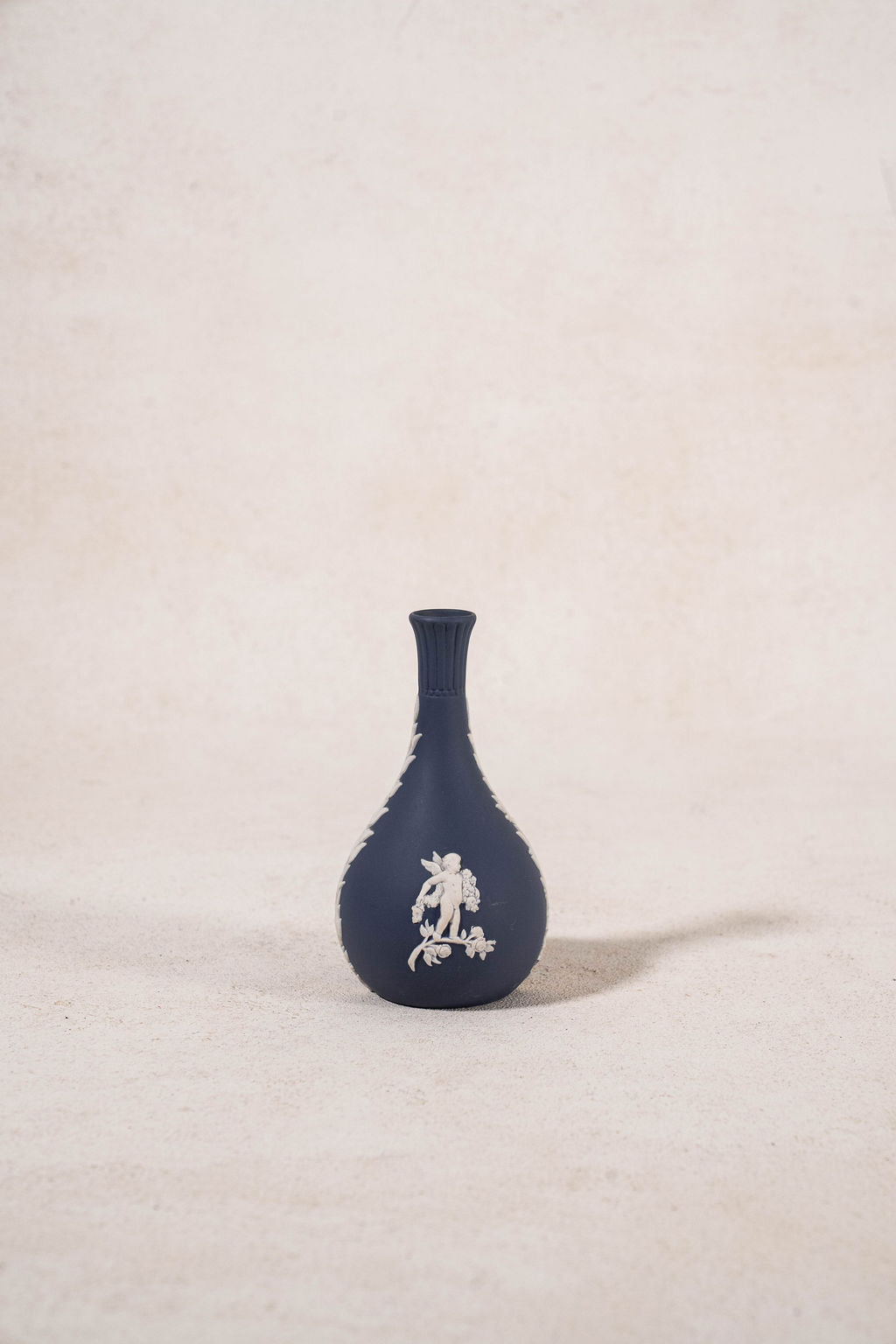 Vintage Wedgewood Jasperware Dark Blue Bud Vase