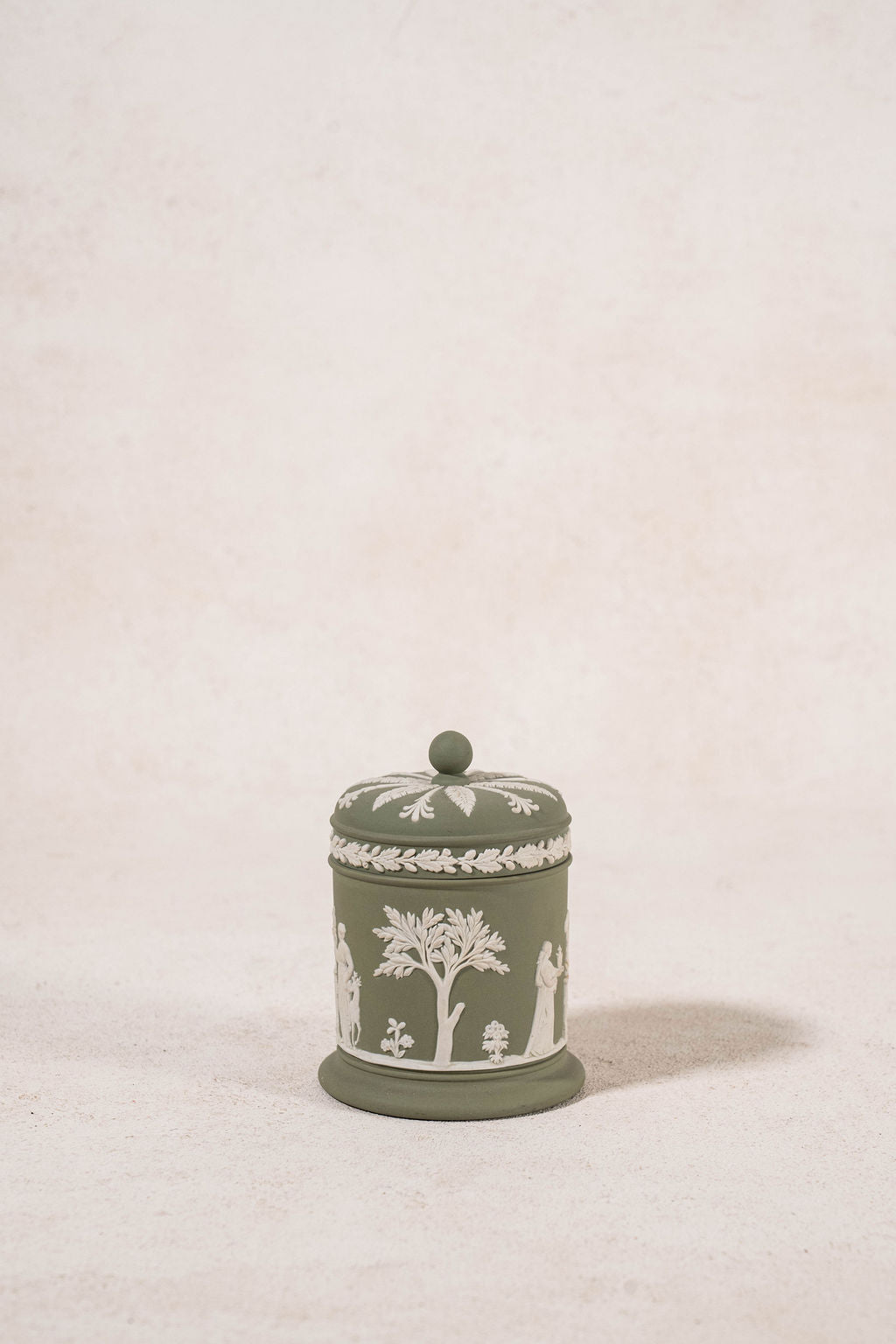 Wedgwood Sage Green Jasperware Lidded Container