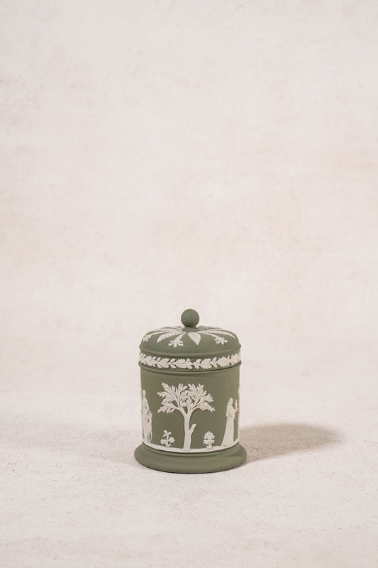 Wedgwood Sage Green Jasperware Lidded Container