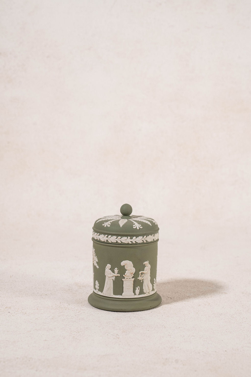 Wedgwood Sage Green Jasperware Lidded Container