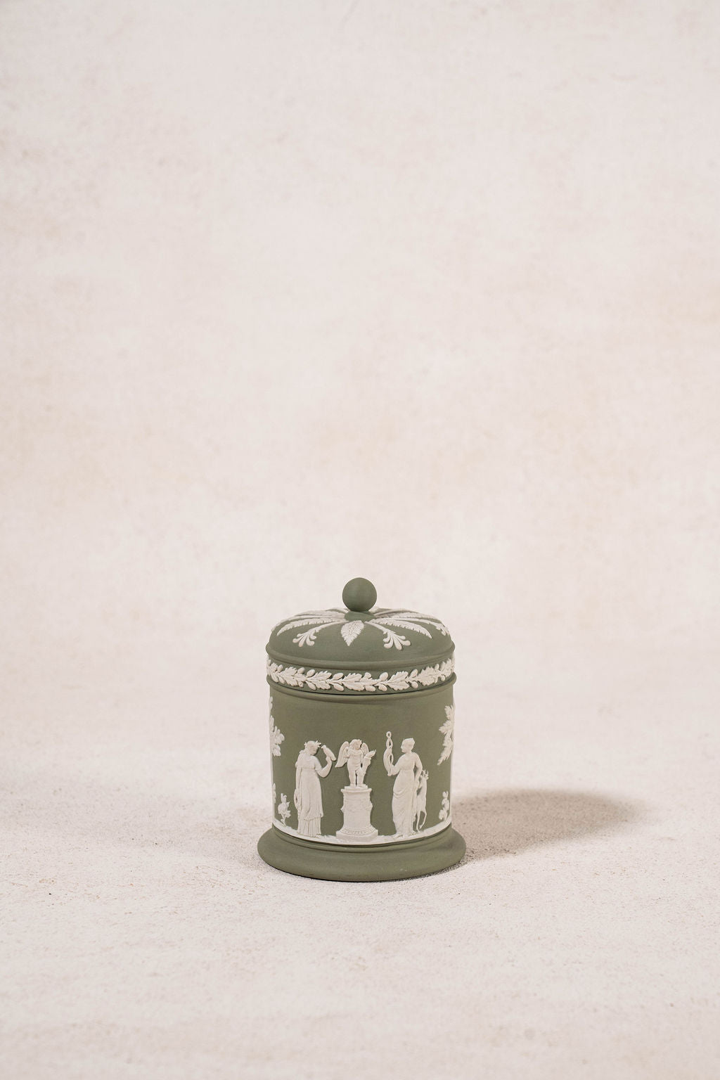 Wedgwood Sage Green Jasperware Lidded Container