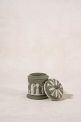 Load image into Gallery viewer, Wedgwood Sage Green Jasperware Lidded Container
