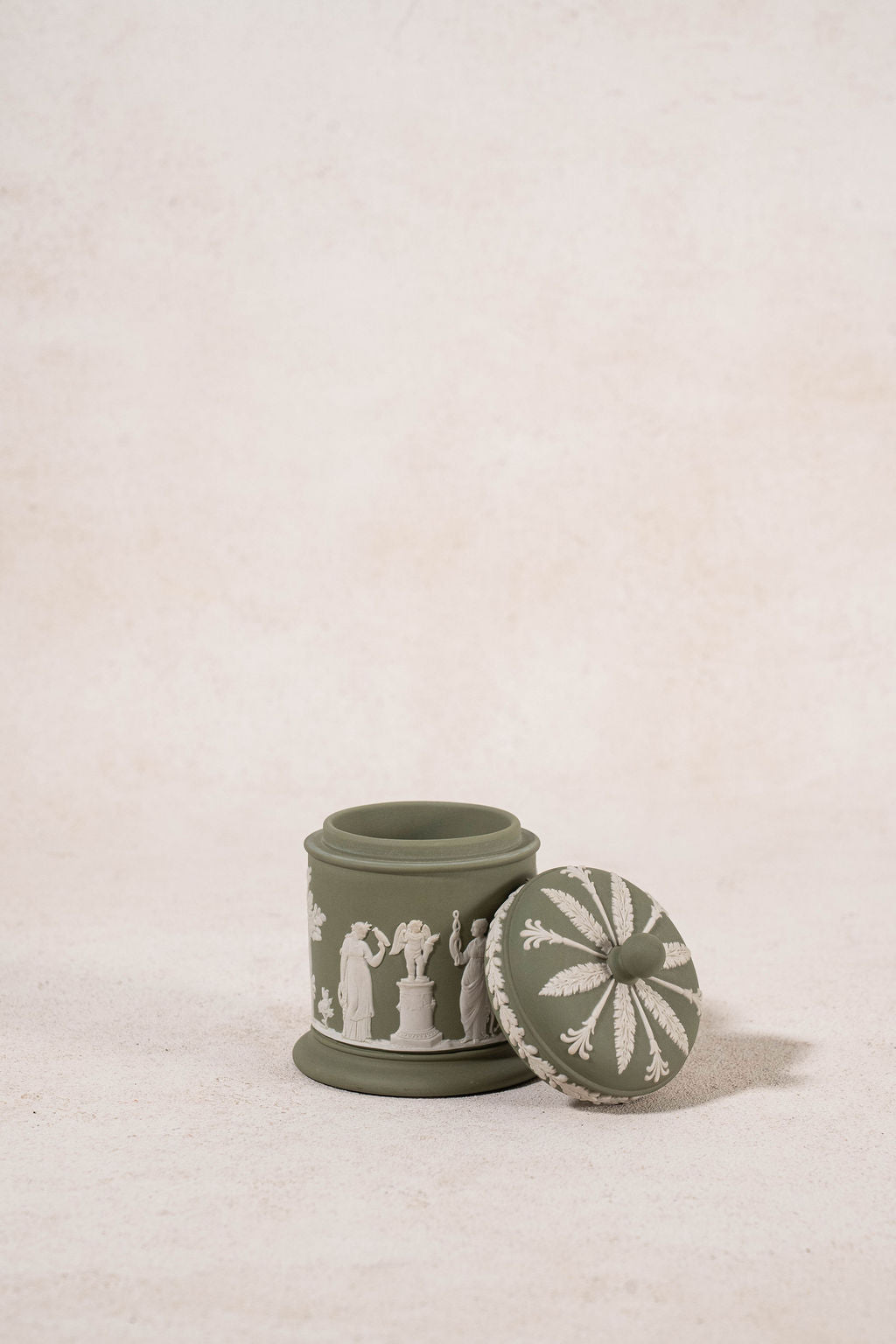 Wedgwood Sage Green Jasperware Lidded Container