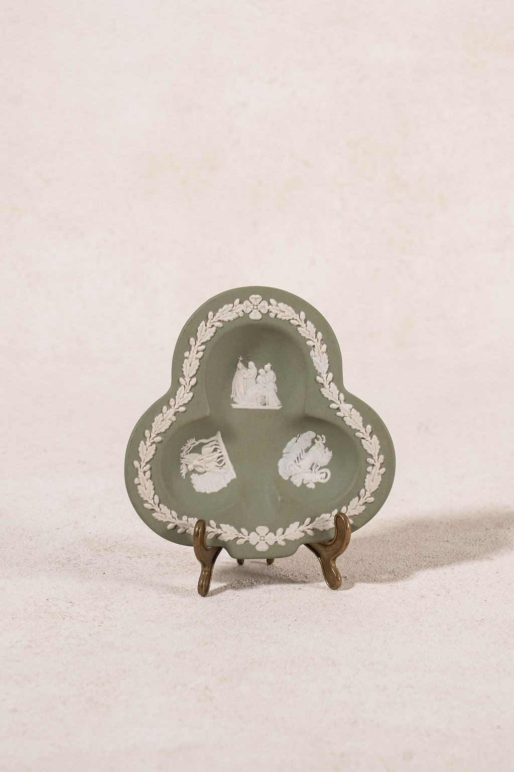 Wedgwood Sage Green Jasperware Club Trinket Dish