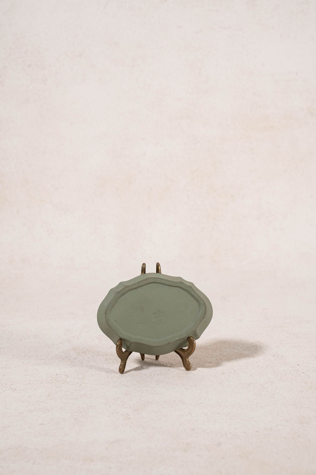Wedgwood Sage Green Jasperware Scallop Oval Trinket Dish