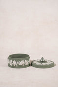 Load image into Gallery viewer, Wedgwood Large Sage Green Jasperware Circular Lidded Box
