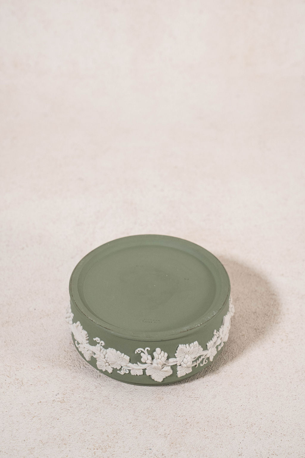 Wedgwood Large Sage Green Jasperware Circular Lidded Box