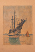Load image into Gallery viewer, Original Watercolor of Ship | Signed C. Jackson
