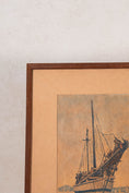 Load image into Gallery viewer, Original Watercolor of Ship | Signed C. Jackson
