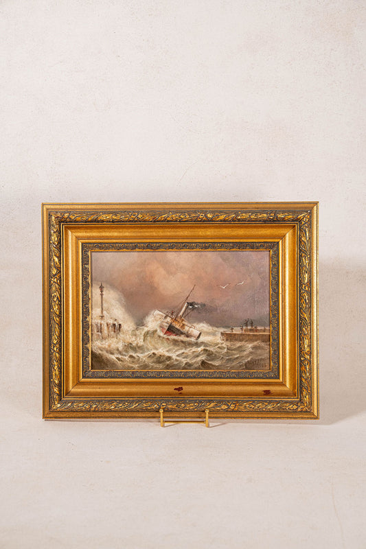 John Taylor Allerston (1828–1914), British — Paddle Steamer Entering Harbour, Signed & Dated 1888, Oil on Canvas