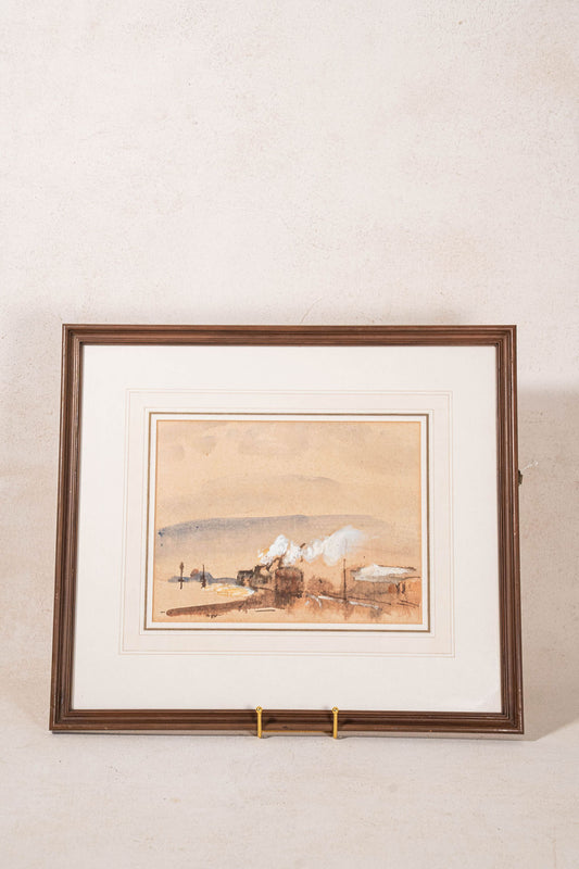 Abstract Steam Train Original Watercolor