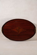 Load image into Gallery viewer, Edwardian Mahogany Diamond Inlay Tray w/ Brass Handles
