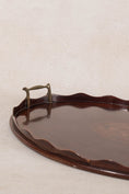 Load image into Gallery viewer, Edwardian Mahogany Scalloped Tray with Floral Inlay
