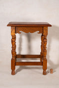Load image into Gallery viewer, Antique Oak Joint Stool with Interesting Apron

