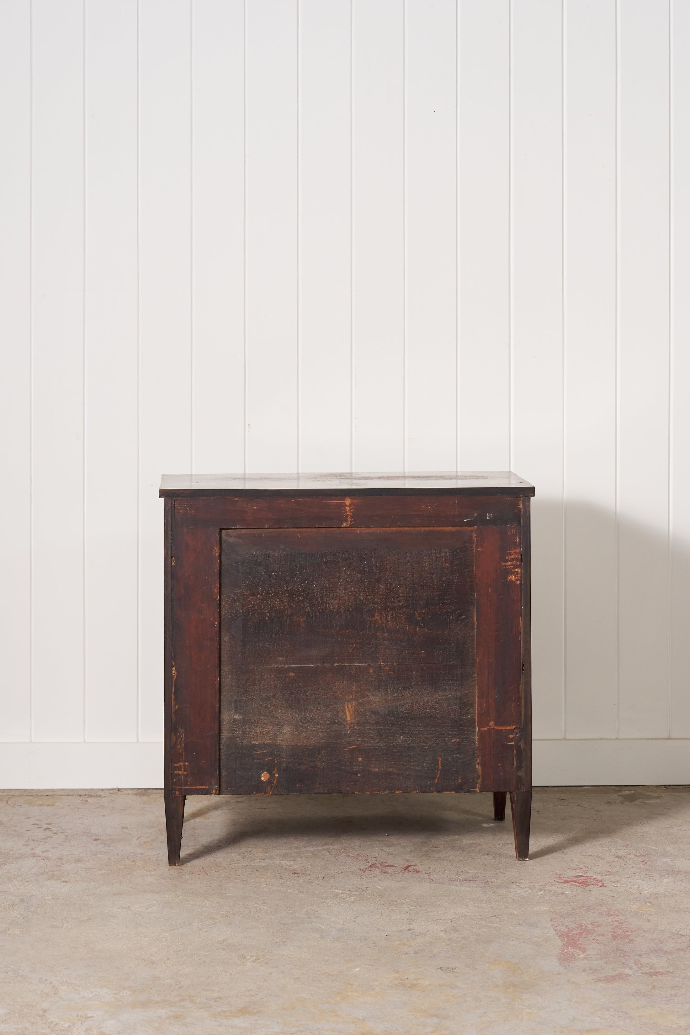 19th Century English Burl Walnut 3-Drawer Chest with Ring Pulls