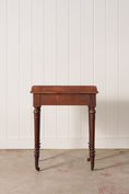 Load image into Gallery viewer, Victorian English Mahogany Single Drawer Side Table on Castors
