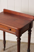 Load image into Gallery viewer, Victorian English Mahogany Single Drawer Side Table on Castors
