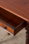 Load image into Gallery viewer, Victorian English Mahogany Single Drawer Side Table on Castors
