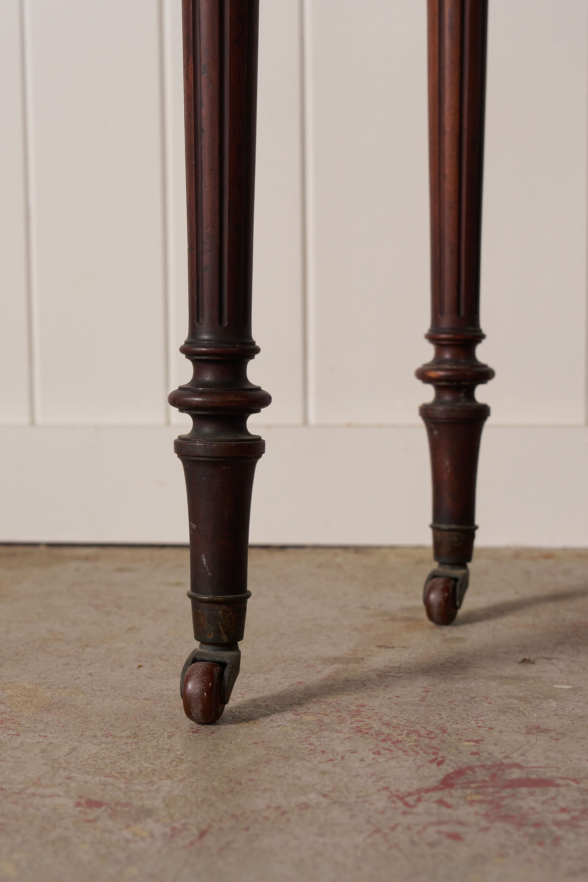 Victorian English Mahogany Single Drawer Side Table on Castors