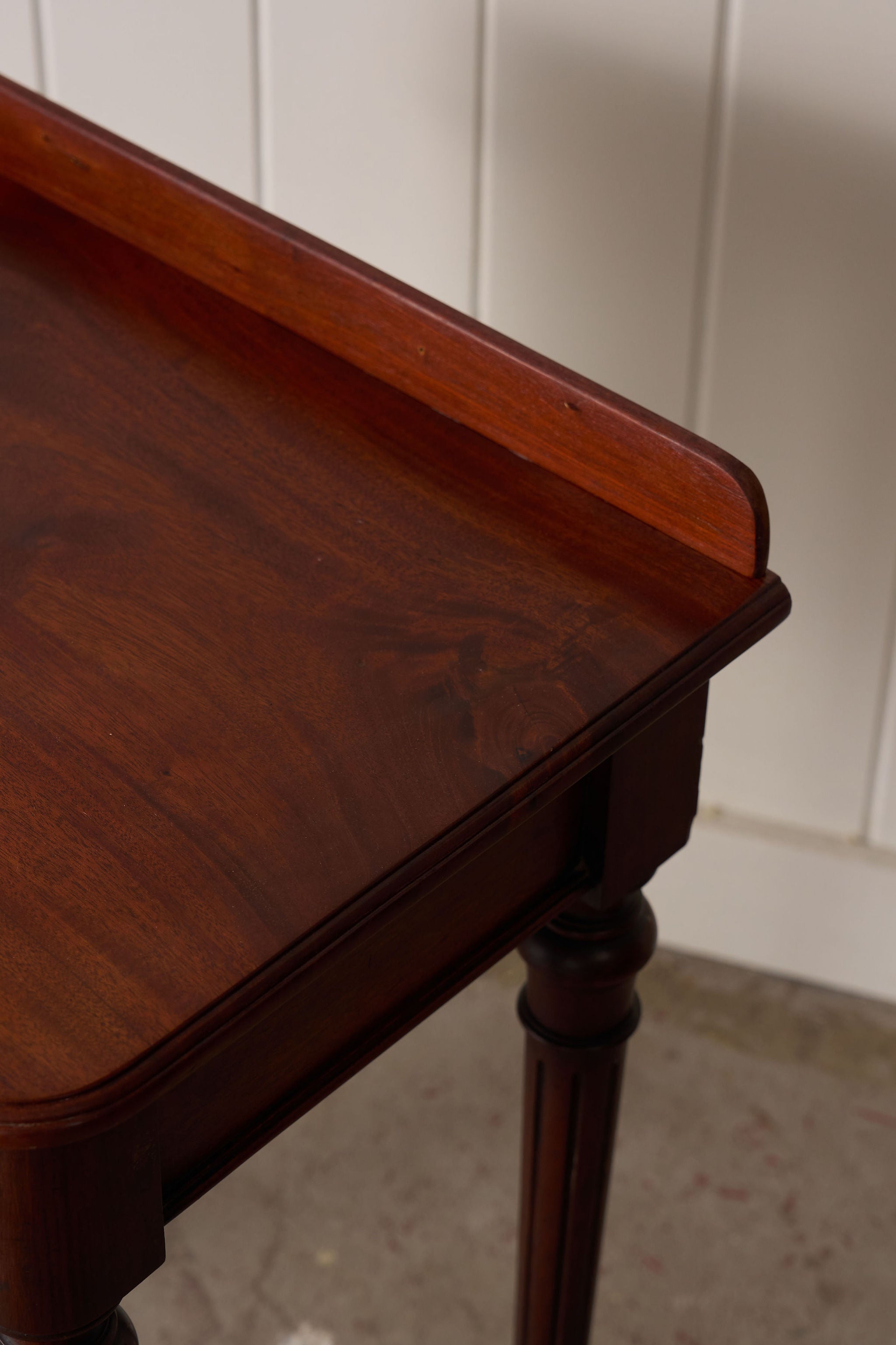 Victorian English Mahogany Single Drawer Side Table on Castors