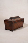 Load image into Gallery viewer, William IV Rosewood Tea Caddy With Original Fittings on Bun Feet (c. 1835)
