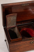 Load image into Gallery viewer, William IV Rosewood Tea Caddy With Original Fittings on Bun Feet (c. 1835)
