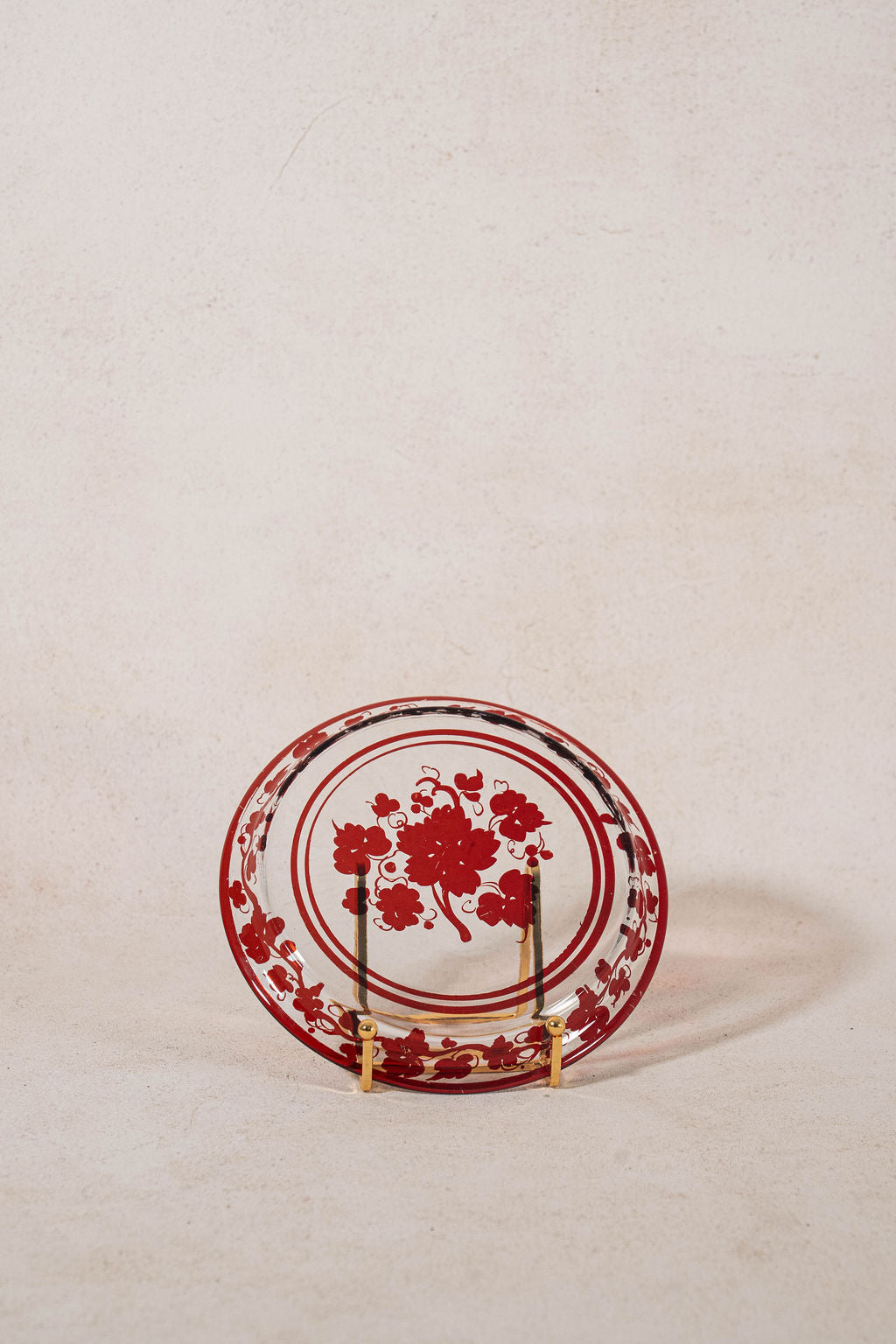 19th Century Victorian Red Bohemian Leaf Plate (c. 1890)