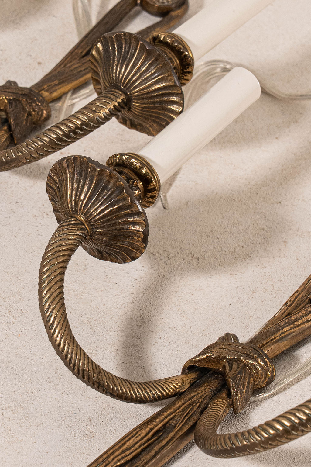 PAIR of Electrified Vintage Brass Tassel Sconces