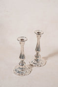 Load image into Gallery viewer, PAIR Antique English Silver Plate Candleholders (c. 1900)
