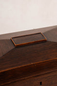 Load image into Gallery viewer, Georgian Rosewood Tea Caddy With Brass Handles + Brass Claw Feet | Original Fittings + Green Interior
