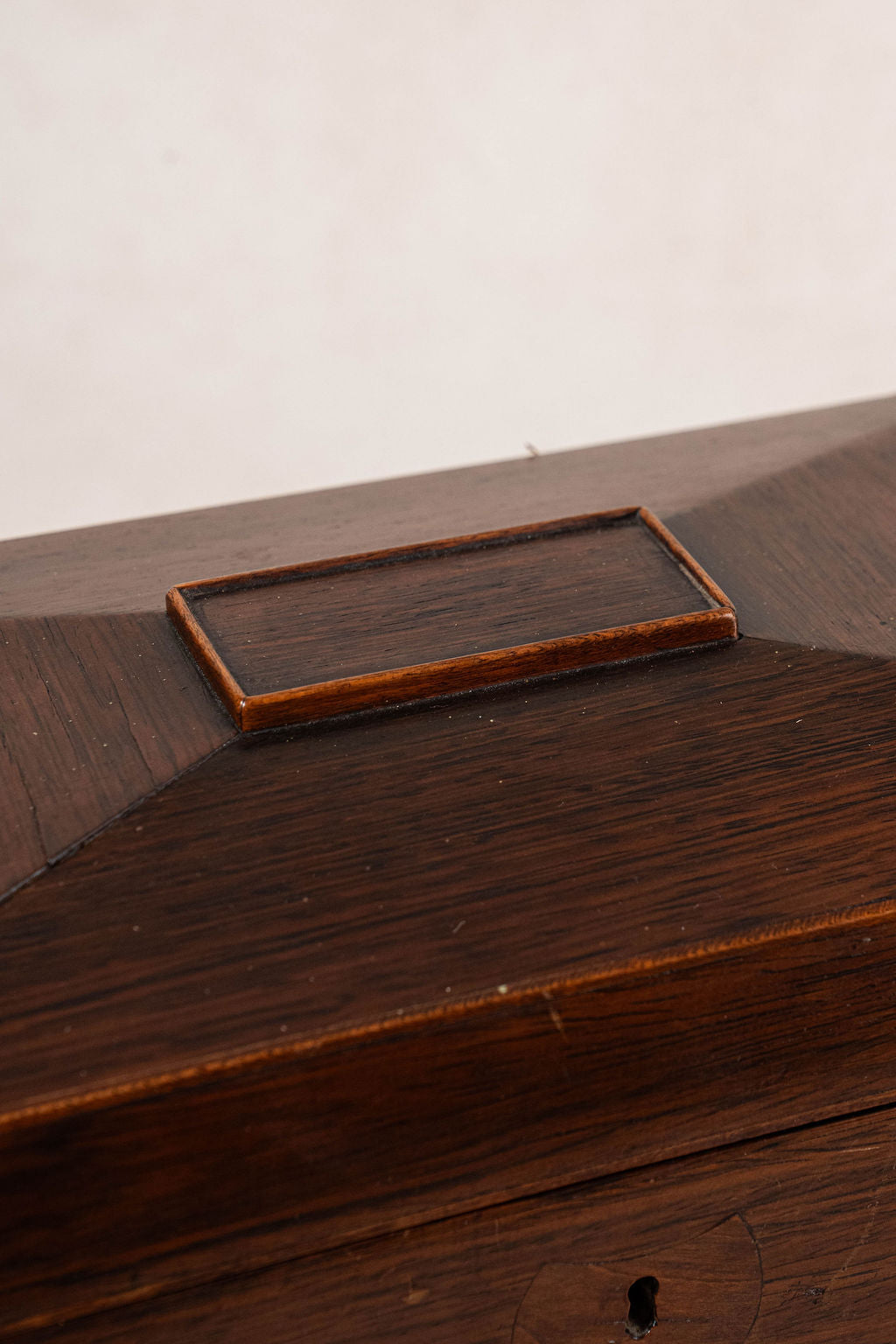 Georgian Rosewood Tea Caddy With Brass Handles + Brass Claw Feet | Original Fittings + Green Interior