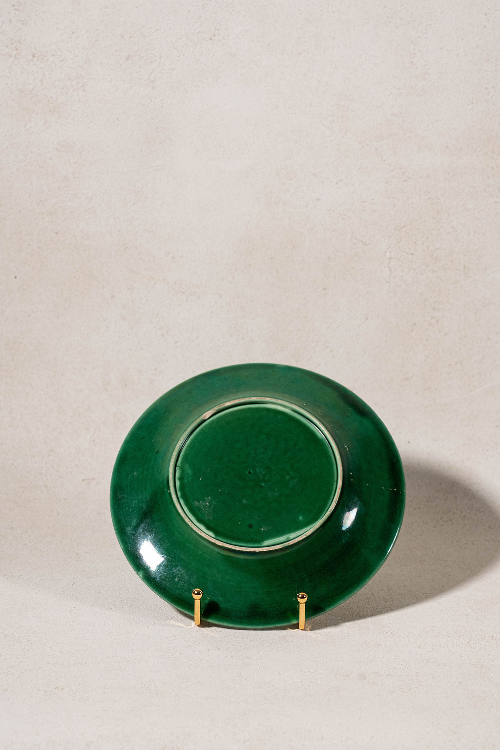 Antique Green Majolica Plate with Scalloped Basketweave + Floral Rim (c. 1870)