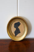Load image into Gallery viewer, Antique Silhouette of a Young Woman in Oval Gilt Wood Frame (c. 1830)
