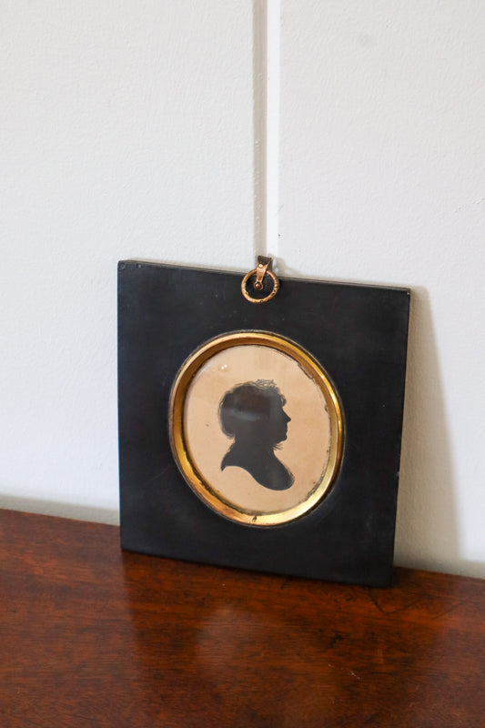 19th Century Silhouette Portrait Of Woman With Neck Frill