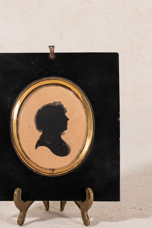19th Century Silhouette Portrait Of Woman With Neck Frill