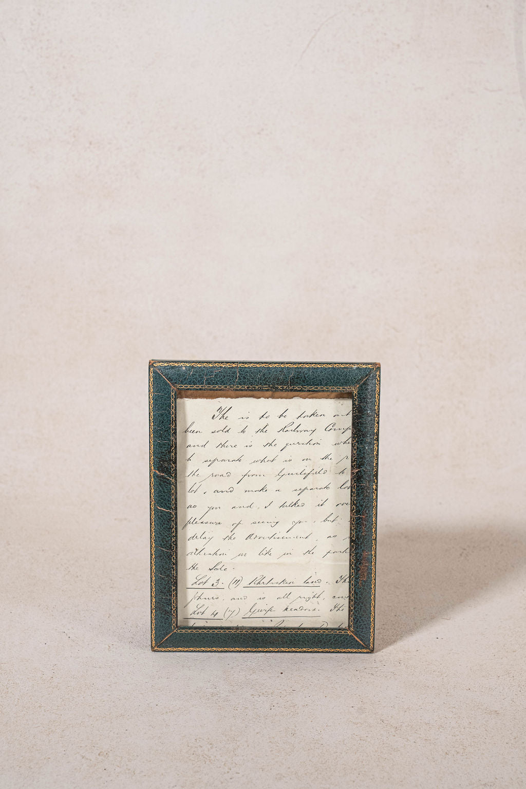 Antique English Green Leather Frame (c. 1920)
