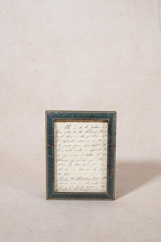 Antique English Green Leather Frame (c. 1920)