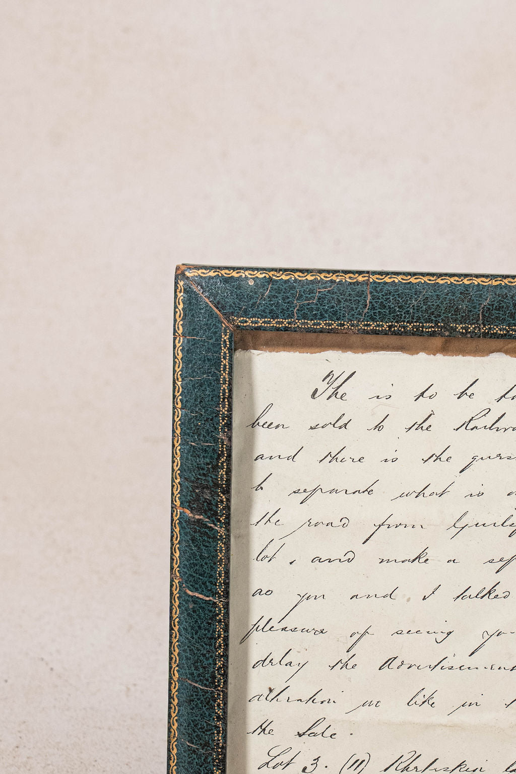 Antique English Green Leather Frame (c. 1920)
