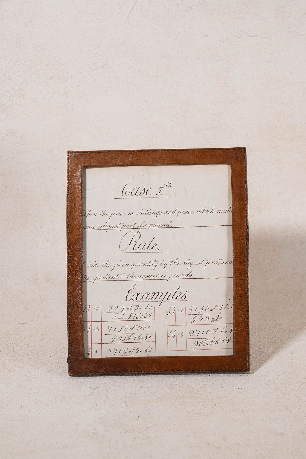 Antique English Brown Embossed Leather Frame (c. 1920)