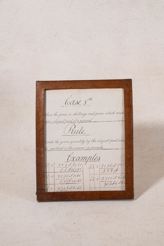 Antique English Brown Embossed Leather Frame (c. 1920)