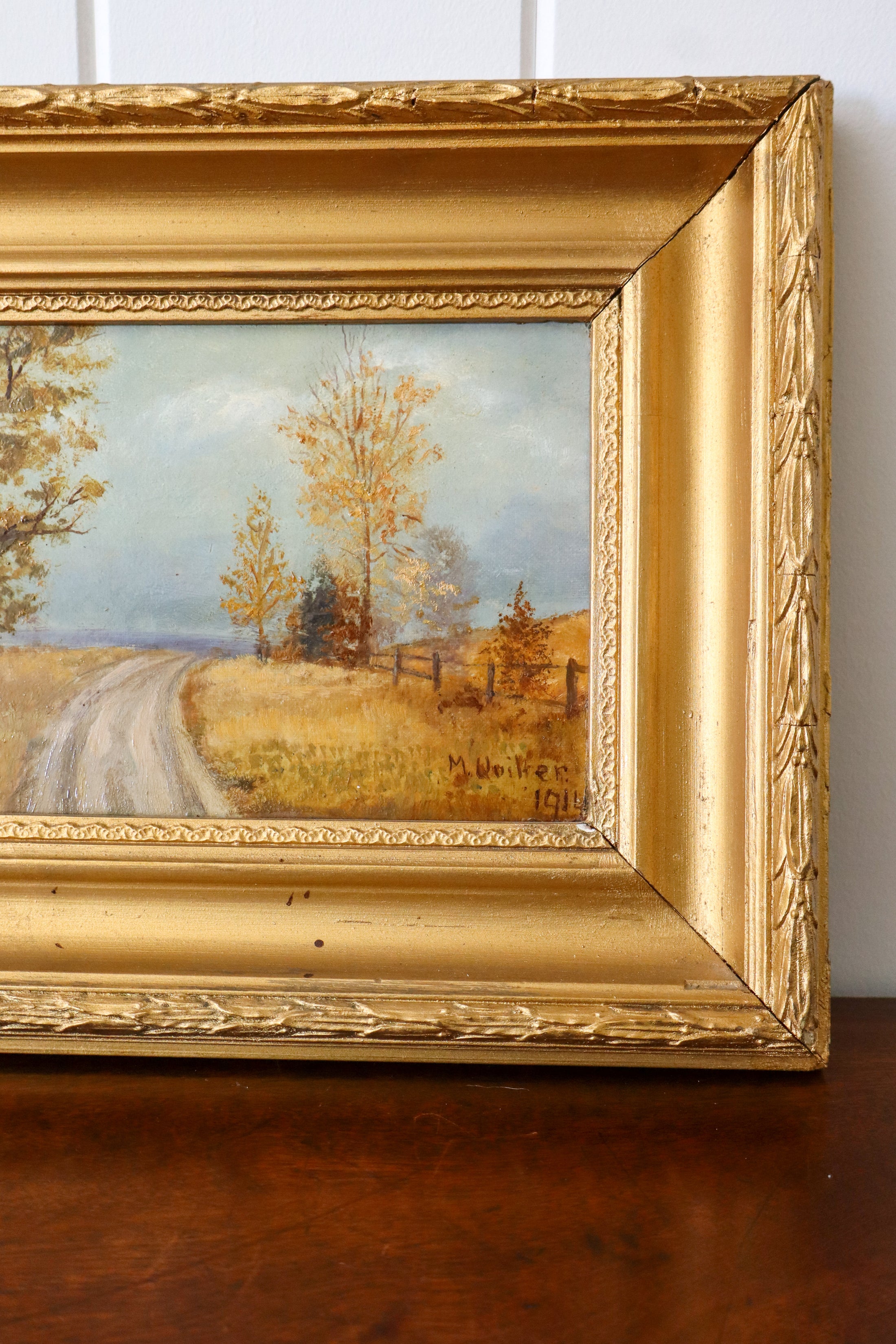 Signed Original Oil On Canvas by M. Quilter (British), Dated 1914 “Late Summer Dales”